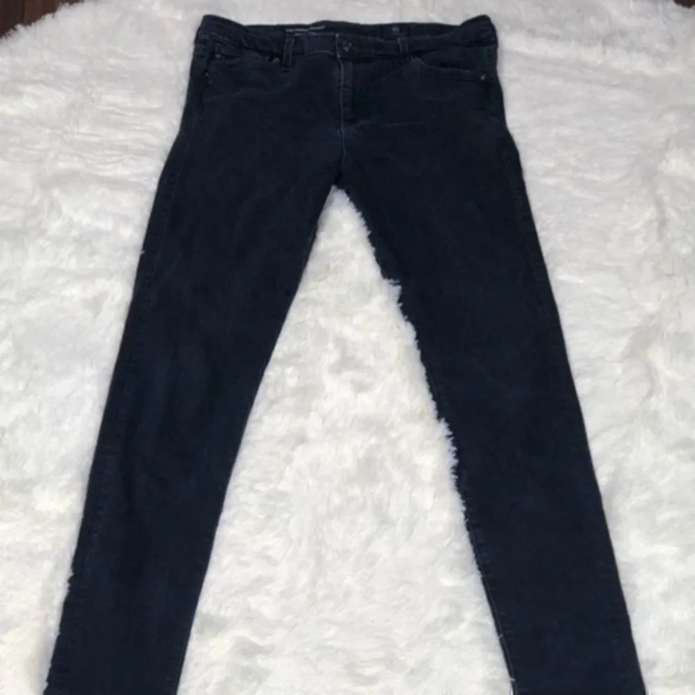 AG Adriano Goldschmied The Farrah high-rise skinny charcoal skinny jeans S 28R